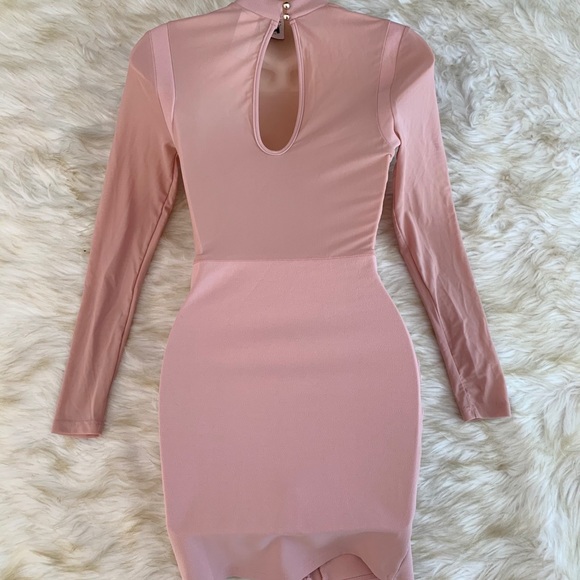 🎉 Sale New Windsor Mauve Pink Long Sleeve Mesh See Thru Dress - Picture 7 of 10